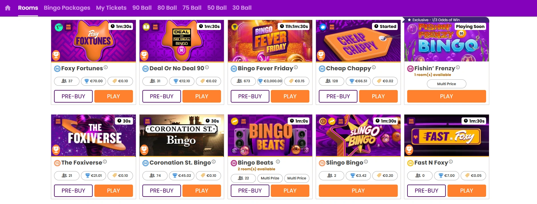 foxy bingo